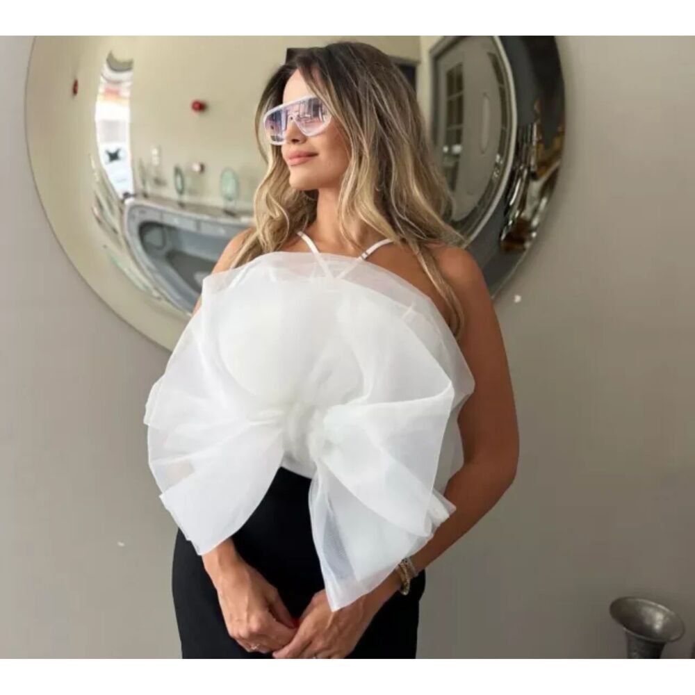 ZARA ORGANZA FAN MAXI BODYSUIT White Ref 0264/300